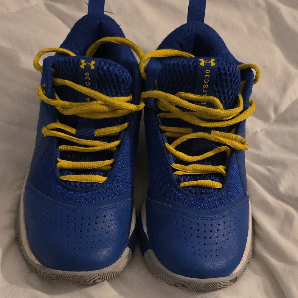 Under Armour Kids Blue and Yellow Curry Sneakers
